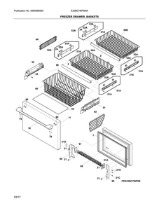 Freezer Door Diagram and Parts List for E23BC78IPSNA  Electrolux Refrigerator