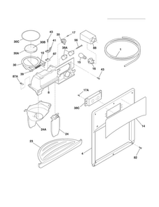 Ice & Water Dispenser Diagram and Parts List for FLS26Z2GKB6  Frigidaire Refrigerator