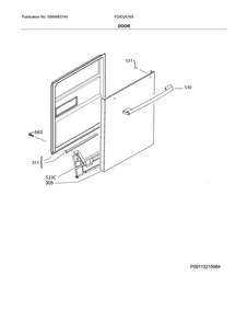 Door Diagram and Parts List for FGID2476SB0A  Frigidaire Dishwasher