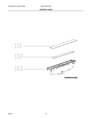 Part Location Diagram of 5304522074 Frigidaire CONTROL PANEL