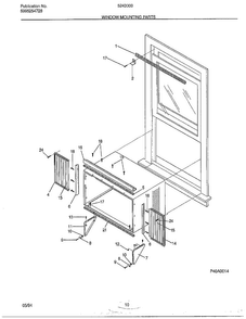 Window Mounting Parts Diagram and Parts List for 5243000B  Frigidaire Air Conditioner