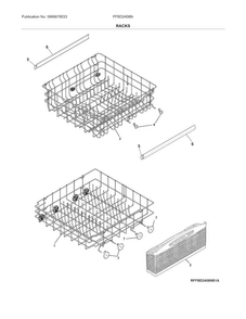 Racks Diagram and Parts List for FFBD2408NS8C  Frigidaire Dishwasher