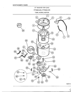 Tubs/hoses/motor Diagram and Parts List for 6589-80B  Frigidaire Washer