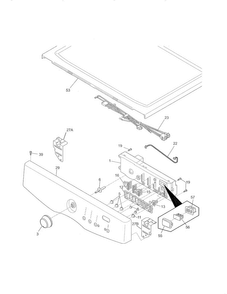 Controls/top Panel Diagram and Parts List for FASE7021NW0  Frigidaire Dryer
