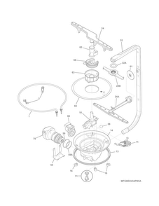 Motor & Pump Diagram and Parts List for FGBD2434PF6B  Frigidaire Dishwasher