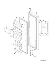 Refrigerator Door Diagram and Parts List for FFSC2323LE9  Frigidaire Refrigerator