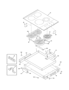 Main Top/surface Units Diagram and Parts List for FPEC3085KSB  Frigidaire Cooktop