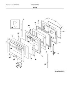 Door Diagram and Parts List for CGEF3058RFB  Frigidaire Range