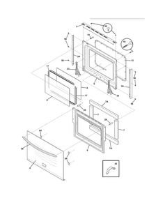 Doors Diagram and Parts List for FGET2745KBB  Frigidaire Wall Oven