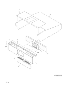 Control Panel Diagram and Parts List for FFGW2415QBA  Frigidaire Wall Oven