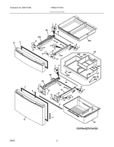 Freezer Door Diagram and Parts List for FRMS274TAV00  Frigidaire Refrigerator