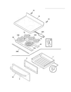 Top/drawer Diagram and Parts List for FFEF3050LSK  Frigidaire Range