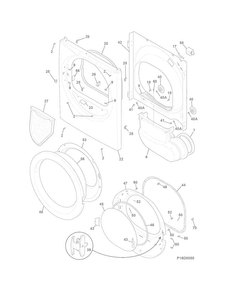 Front Panel/lint Filter Diagram and Parts List for FFQG5000QW0  Frigidaire Dryer