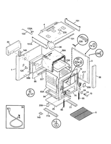 Body Diagram and Parts List for TGF645WFD2  Tappan Range