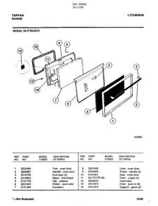 Tappan Range Diagram and Parts List for 30-2759  Frigidaire Range