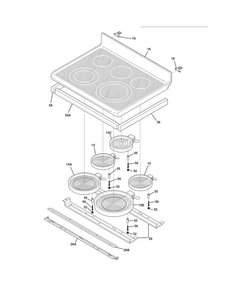 Main Top Diagram and Parts List for CGEF306TMFA  Frigidaire Range