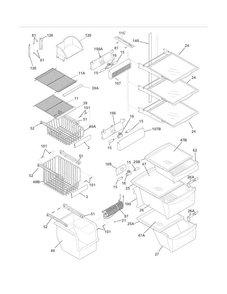 Shelves Diagram and Parts List for FPUS2698LF3  Frigidaire Refrigerator