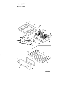Top/Drawer Diagram and Parts List for FGIF3036TFF  Frigidaire Range