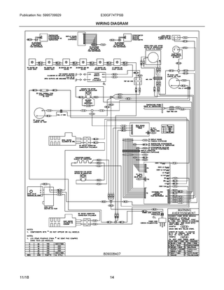 Wiring Diagram Diagram and Parts List for E30GF74TPSB  Frigidaire Range