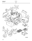 BODY Diagram and Parts List for FES367DCA  Frigidaire Range