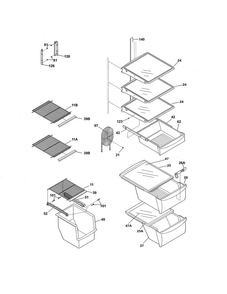 Shelves Diagram and Parts List for FRS3HR5HM5  Frigidaire Refrigerator