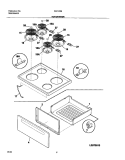 TOP / DRAWER Diagram and Parts List for FEF316BSA  Frigidaire Range