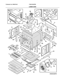 Lower Oven Diagram and Parts List for FGMC3065PBE  Frigidaire Microwave Oven Combo