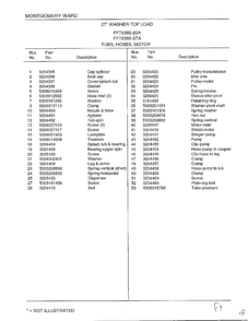 Tubs, Hoses, Motor Page 2 Diagram and Parts List for 6389-80A  Frigidaire Washer