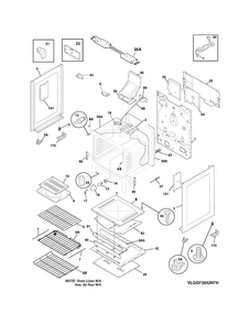 Body Diagram and Parts List for LGGF3042KFR  Frigidaire Range