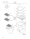 SHELVES Diagram and Parts List for FRS23LH5DB2  Frigidaire Refrigerator