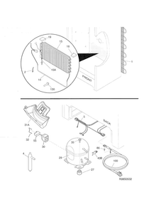 System Diagram and Parts List for FFUH21F2NWA  Frigidaire Freezer