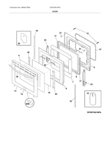 Door Diagram and Parts List for CGIF3061NFD  Frigidaire Range