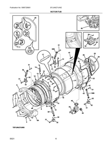 Motor/Tub Diagram and Parts List for EFLW427UIW2  Frigidaire Washer