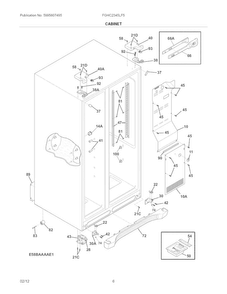 Cabinet Diagram and Parts List for FGHC2345LF5  Frigidaire Refrigerator