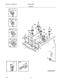 BURNER Diagram and Parts List for CEW30DF6GSJ  Electrolux Range