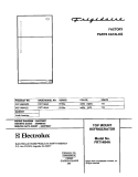 COVER Diagram and Parts List for FRT14B4AZ0  Frigidaire Refrigerator