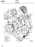 TUB & MOTOR Diagram and Parts List for FWT445GES2  Frigidaire Washer