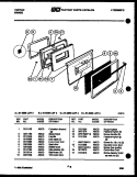 DOOR PARTS Diagram and Parts List for 31-2538-23-03  Tappan Range