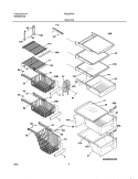 SHELVES Diagram and Parts List for FRS26F5AQ0  Frigidaire Refrigerator