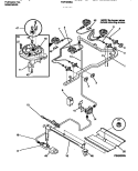 BURNER Diagram and Parts List for FGF333BADB  Frigidaire Range