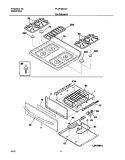 TOP / DRAWER Diagram and Parts List for PLGF389ACC  Frigidaire Range