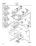 BURNER Diagram and Parts List for GSG3PZCCA  Frigidaire Range