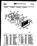 LOWER OVEN DOOR PARTS Diagram and Parts List for 72-3977-00-06  Tappan Range