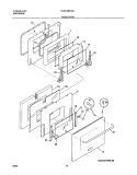 OVEN DOOR Diagram and Parts List for PLCF489CCC  Frigidaire Range