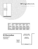 COVER Diagram and Parts List for FRS3HF55KM1  Frigidaire Refrigerator