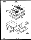 COOKTOP AND DRAWER PARTS Diagram and Parts List for 31-4972-00-02  Tappan Range