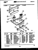BACKGUARD AND COOKTOP PARTS Diagram and Parts List for R24CL2  Frigidaire Range
