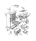 CABINET, SHELVES, DIVIDER, FAN ASSE Diagram and Parts List for RT190GCF4  Frigidaire Refrigerator