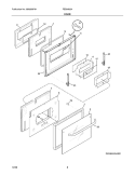 DOOR Diagram and Parts List for FEB24S5ABF  Frigidaire Wall Oven