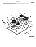 TOP Diagram and Parts List for FED300WCWI  Frigidaire Range